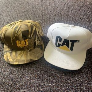 CAT BASEBALL CAP DAD HAT CAMO PRINT & SOLID WHITE